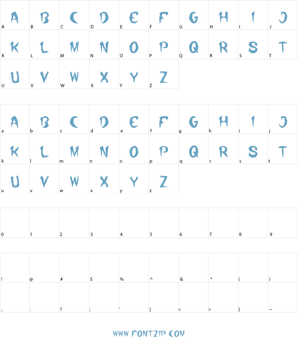 where wolf Font Character